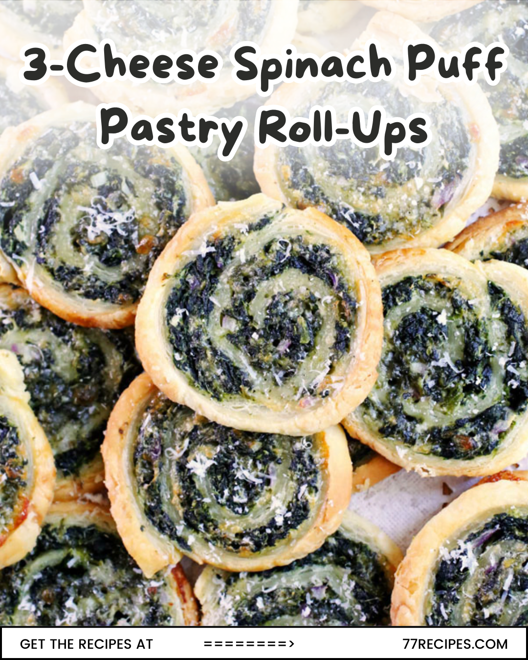 3-Cheese Spinach Puff Pastry Roll-Ups