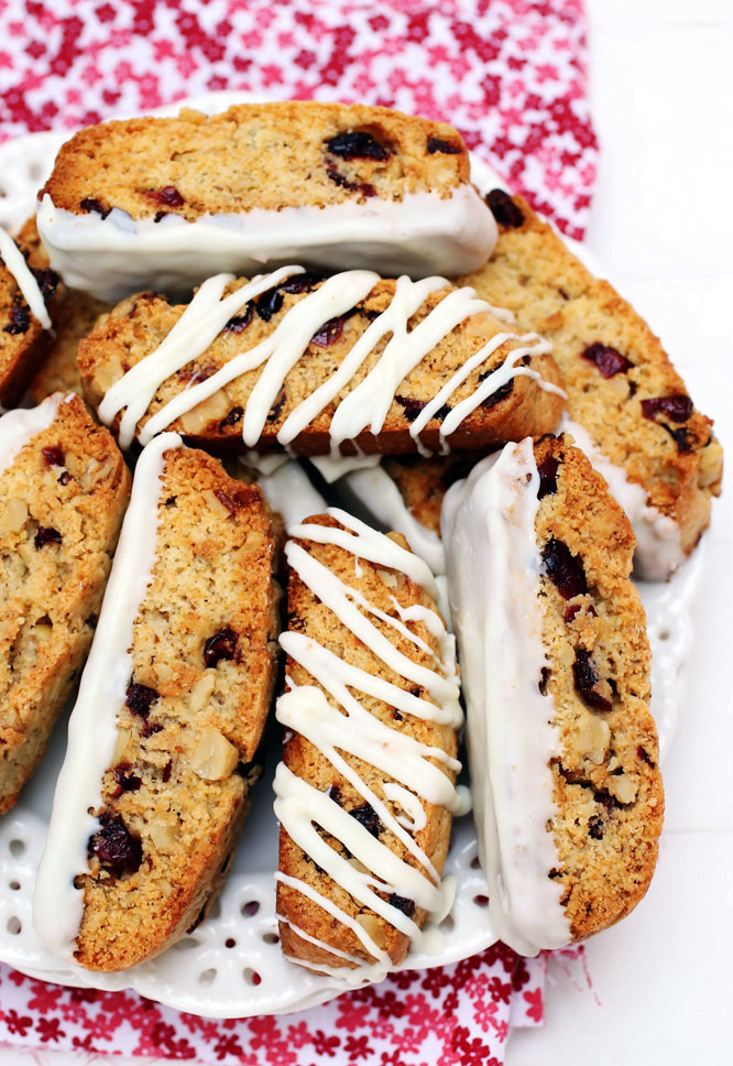 White Chocolate & Dried Cranberry American-Style Biscotti