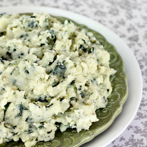 Spinach Feta Mashed Potatoes