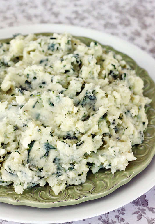 Spinach Feta Mashed Potatoes