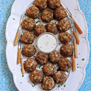 Jalapeño Cream Cheese Meatballs with Ranch Dipping Sauce