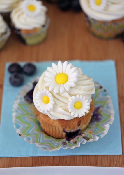 Blueberry Cupcakes with Lemon Cream Cheese Frosting