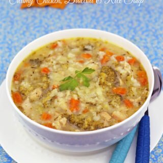 Creamy Chicken Broccoli and Rice Soup