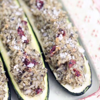 ZUCCHINI BOATS WITH PARMESAN SPINACH RICE