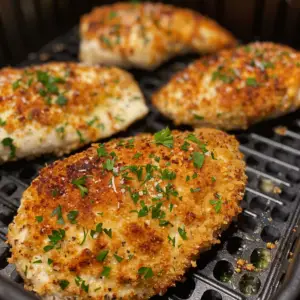 Air Fryer Parmesan Crusted Chicken with Mayo