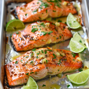 Baked Honey Lime Garlic Butter Salmon