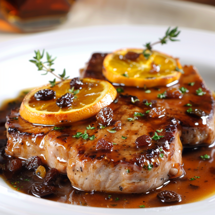 Bourbon Braised Pork Chops