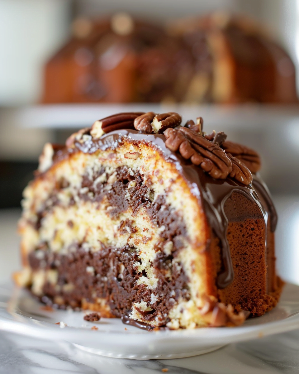 German Chocolate Pecan Pound Cake