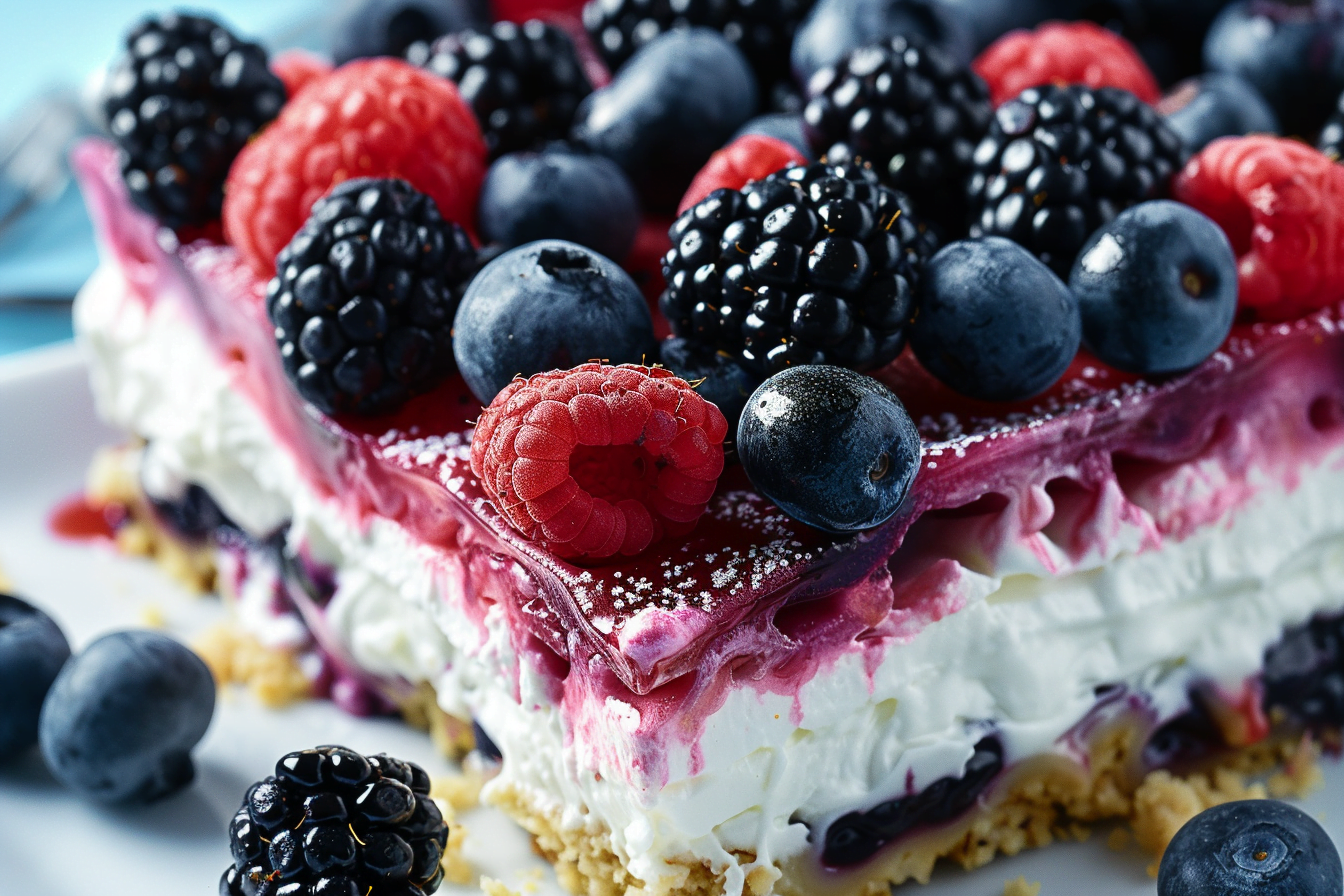 No Bake Berry Cheesecake Lasagna