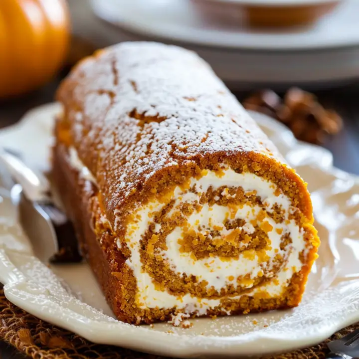 Classic Pumpkin Roll with Cream Cheese Filling