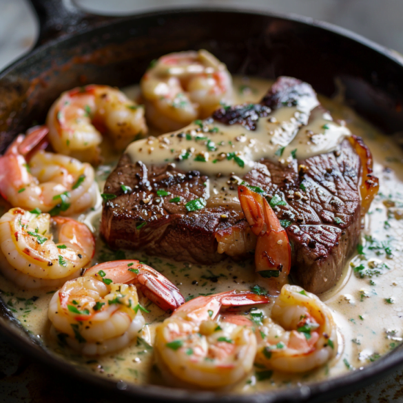 Steak and Creamy Shrimp - 77 Recipes