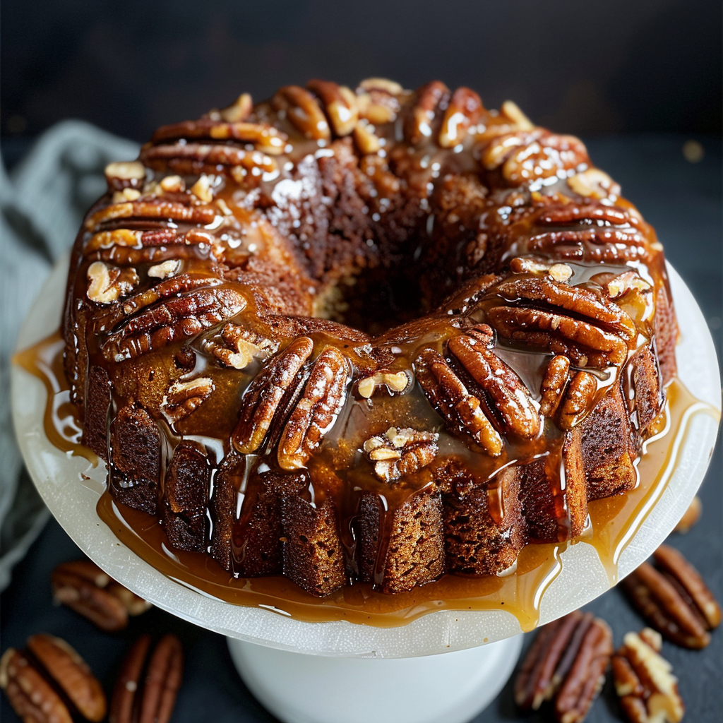 Upside Down Pecan Cake