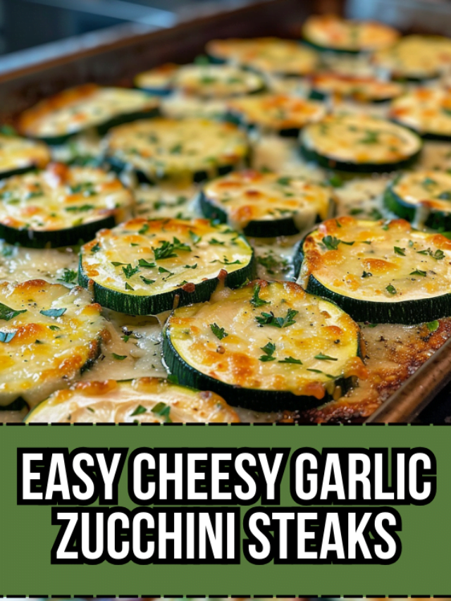 Easy Cheesy Garlic Zucchini Steaks