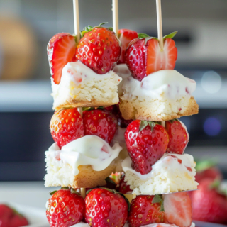 Easy Strawberry Shortcake Kabobs