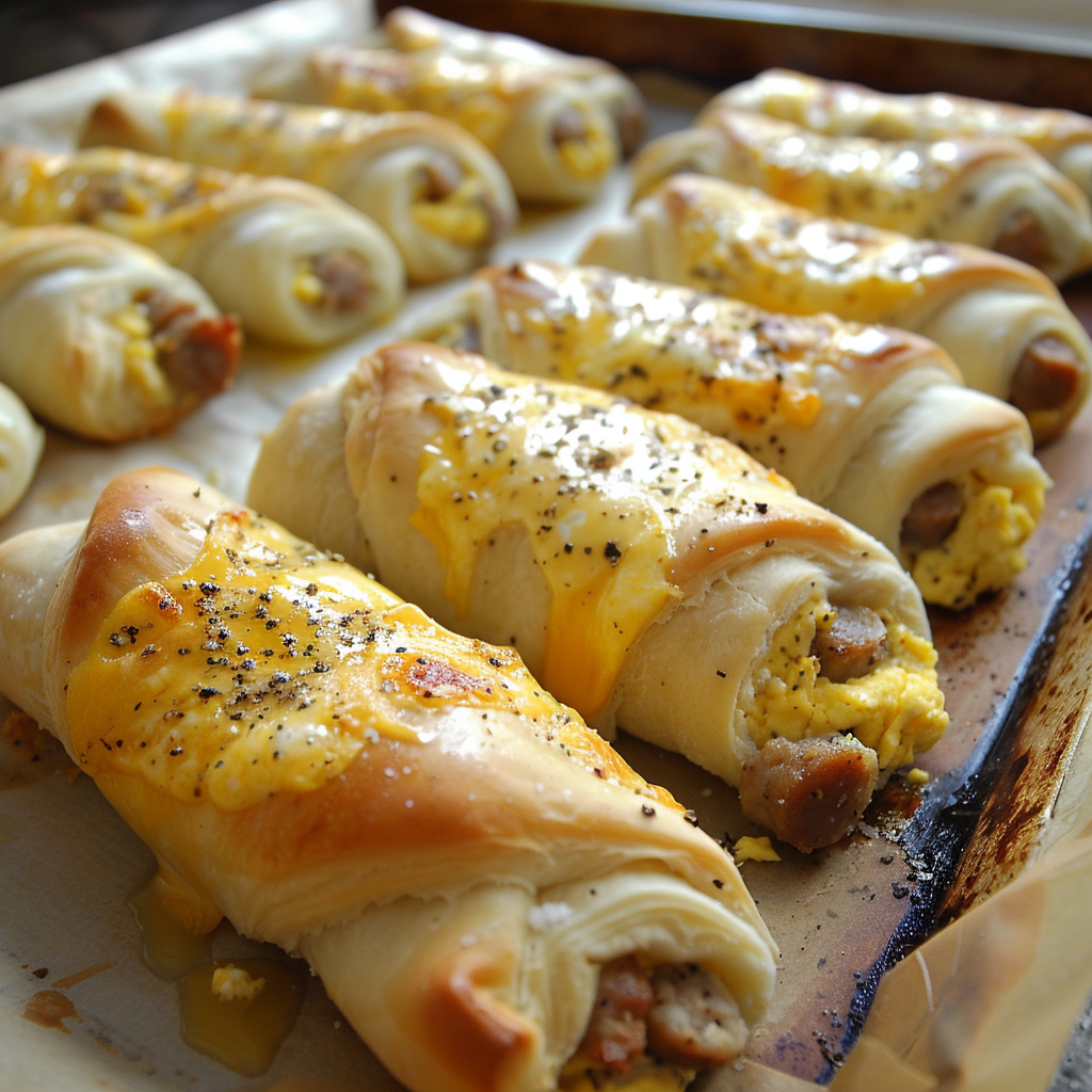 SAUSAGE EGG AND CHEESE BREAKFAST ROLL-UPS