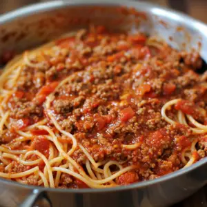 School Cafeteria Spaghetti & Meat Sauce