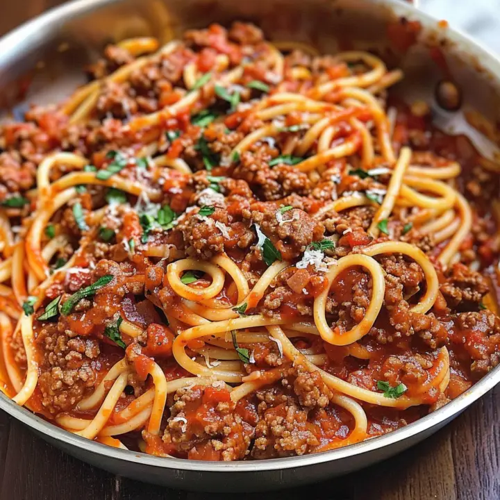 School Cafeteria Spaghetti & Meat Sauce