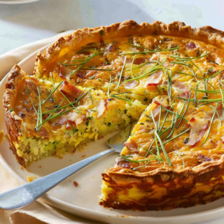 Hash Brown Crust Bacon and Cheddar Quiche