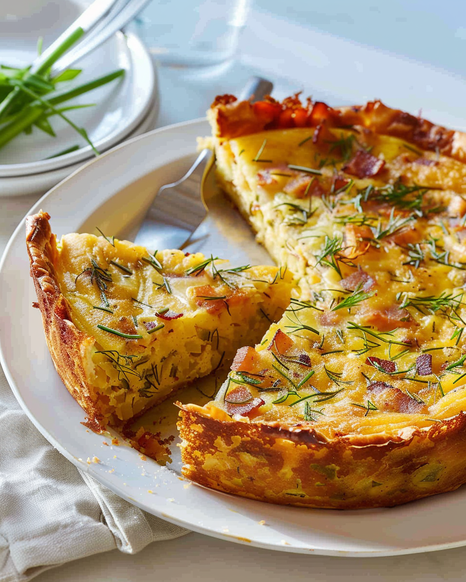 Hash Brown Crust Bacon and Cheddar Quiche