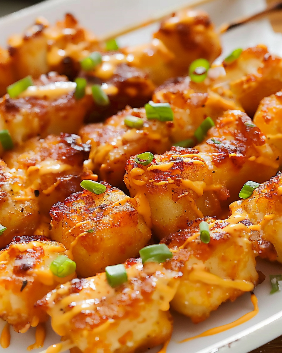 Loaded Tater Tot Skewers