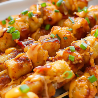 Loaded Tater Tot Skewers