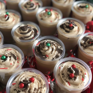 Christmas Kahlua and Baileys Pudding Shots