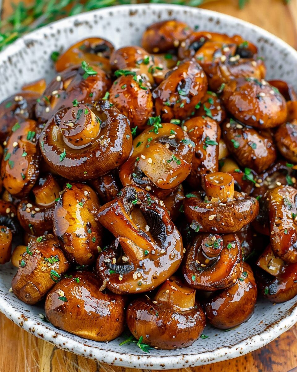 Balsamic Soy Roasted Garlic Mushrooms