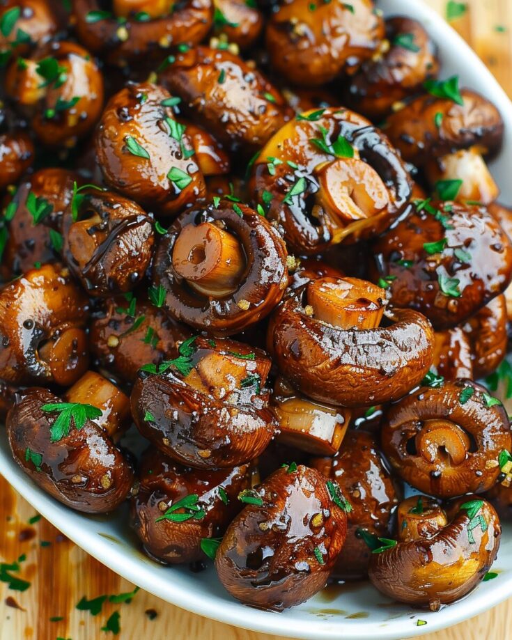 Balsamic Soy Roasted Garlic Mushrooms