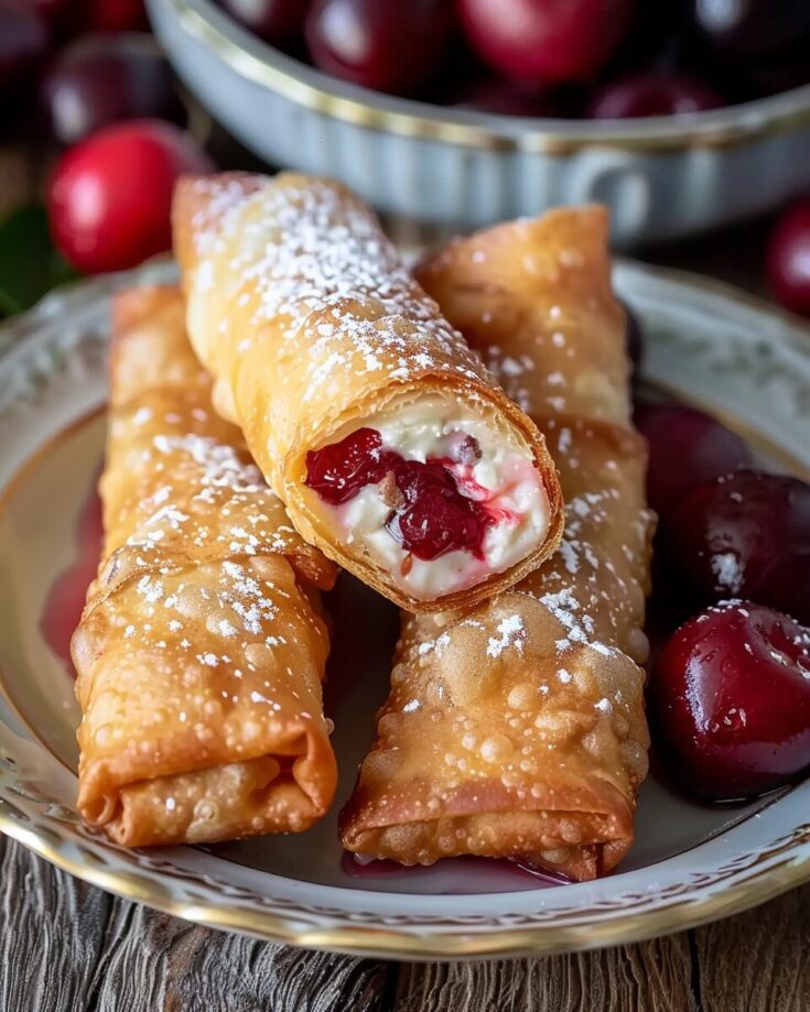 Cherry Cheesecake Egg Rolls