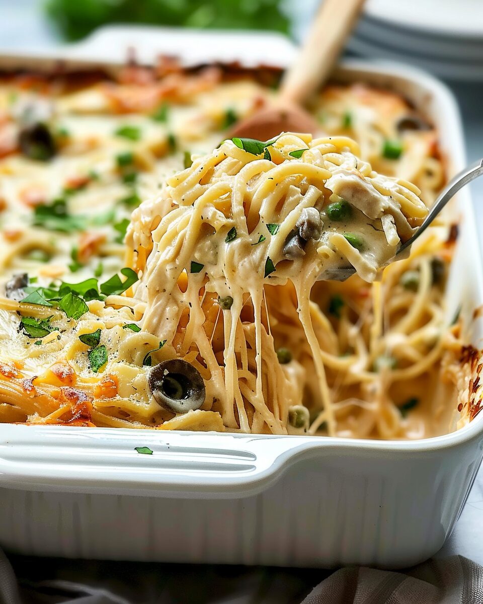 Chicken Tetrazzini Pasta Bake