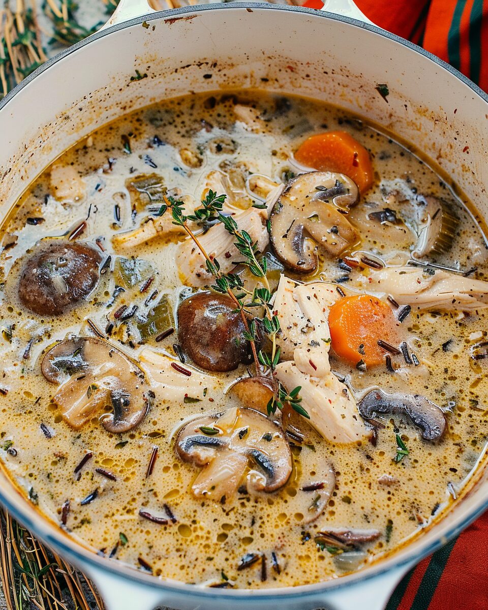 Creamy Mushroom Chicken and Wild Rice Soup