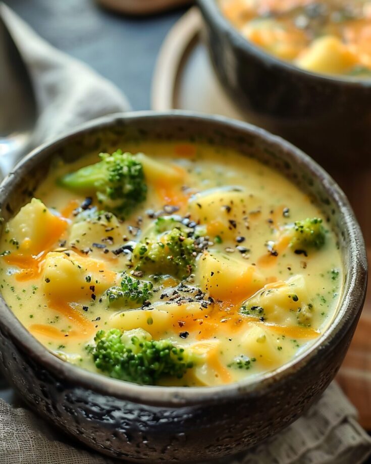 Crockpot Potato Broccoli Cheddar Soup