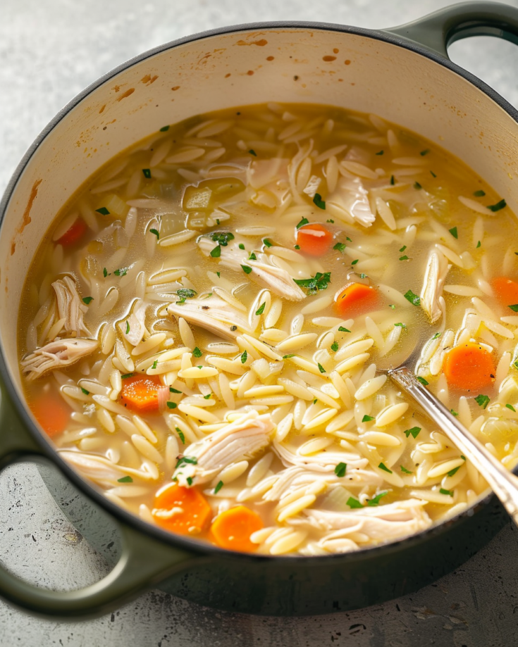 Lemon Chicken Orzo Soup