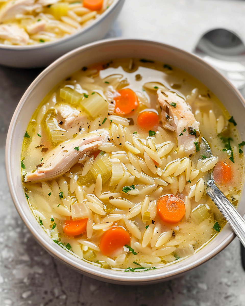 Lemon Chicken Orzo Soup