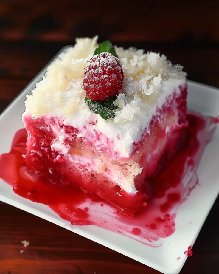 Raspberry Zinger Poke Cake