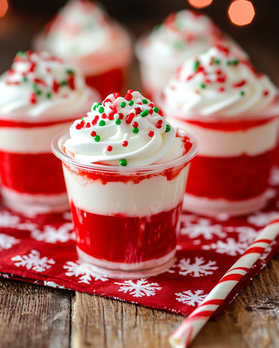 Candy Cane Gelatin Shots