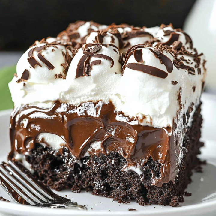 Marshmallow Chocolate Poke Cake