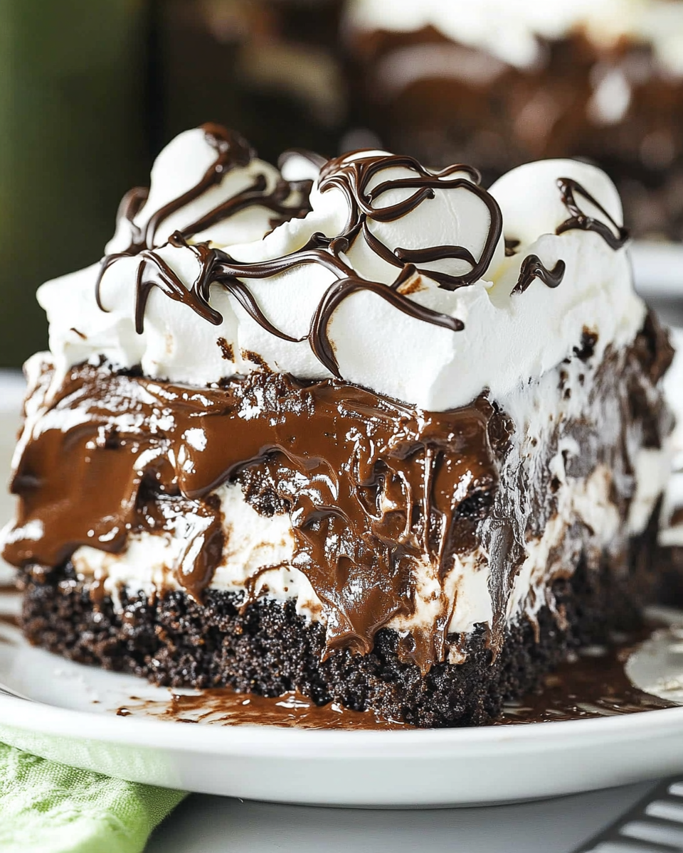 Marshmallow Chocolate Poke Cake