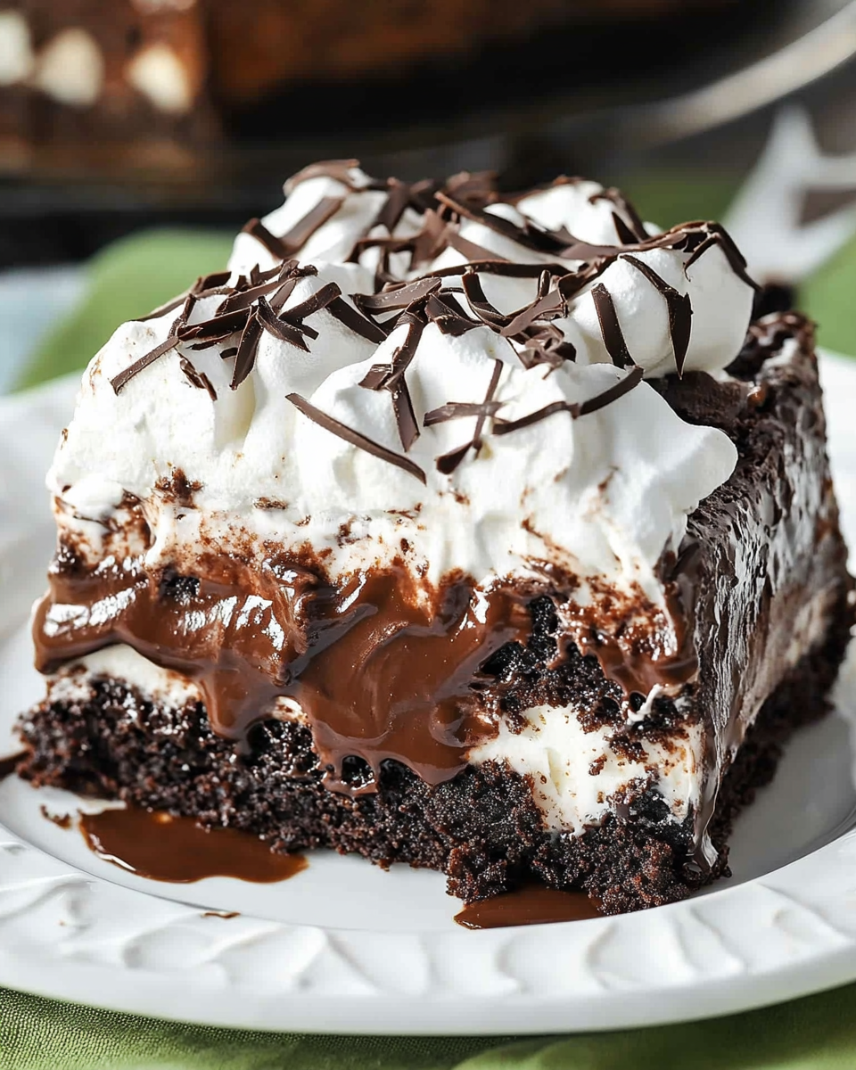 Marshmallow Chocolate Poke Cake