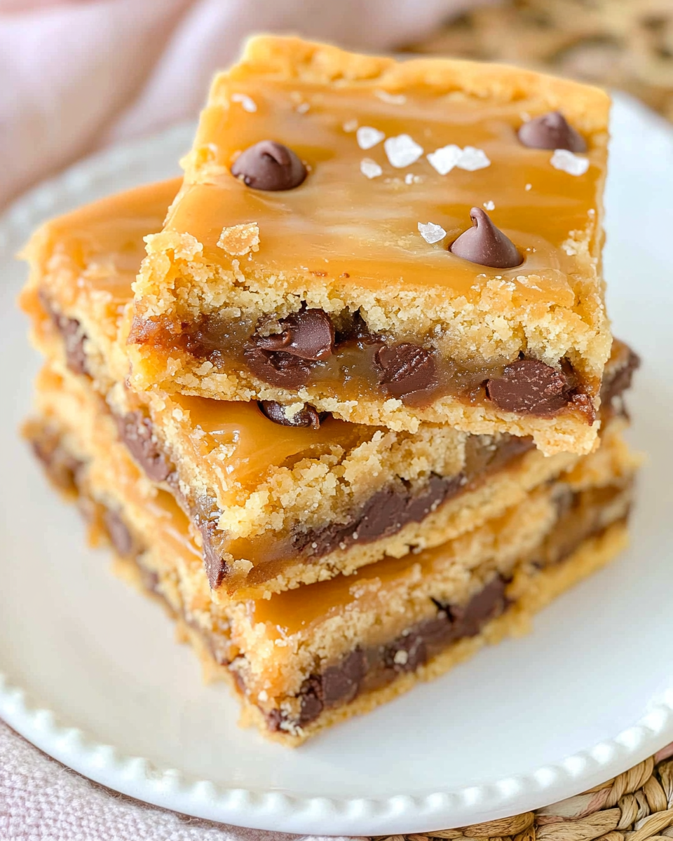 Salted Caramel Chocolate Chip Cookie Bars