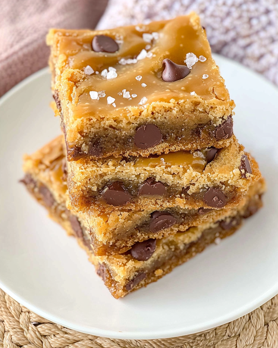 Salted Caramel Chocolate Chip Cookie Bars