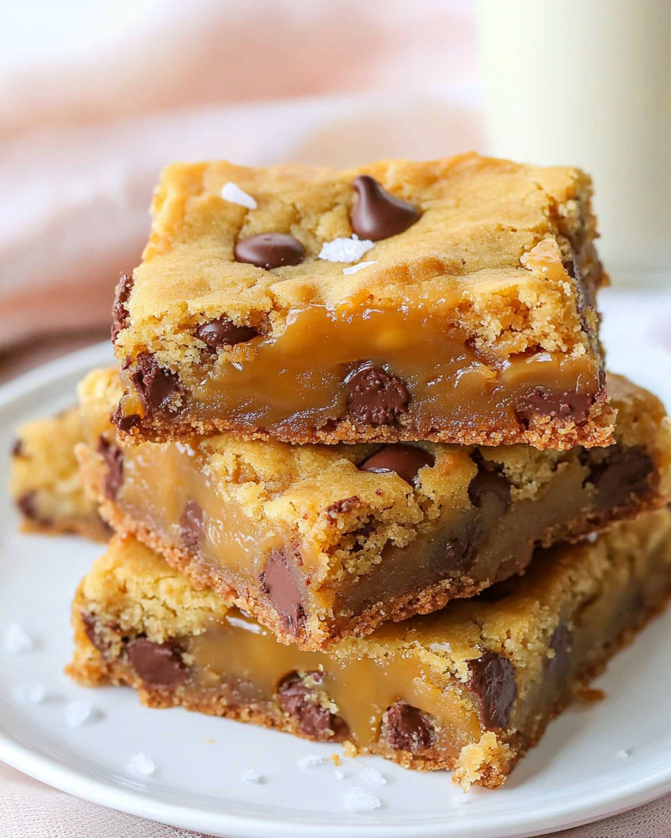 Salted Caramel Chocolate Chip Cookie Bars