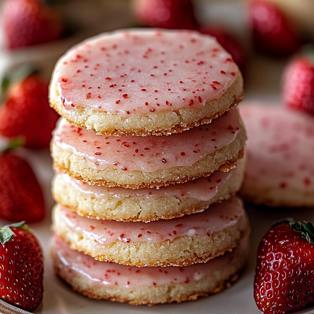 Strawberry Shortbread Cookies