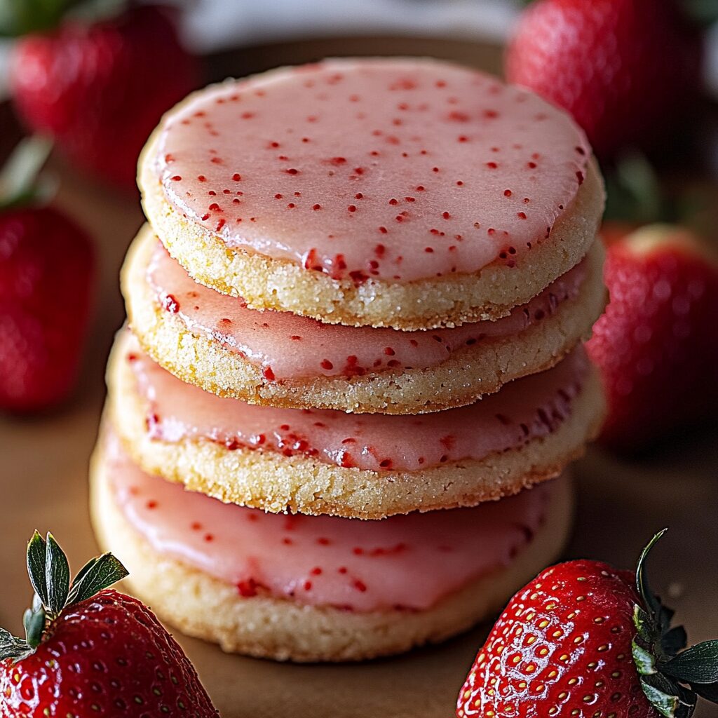 Strawberry Shortbread Cookies