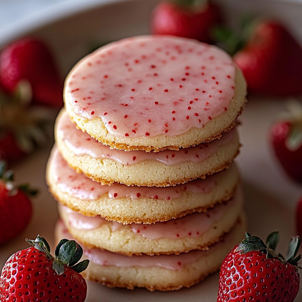 Strawberry Shortbread Cookies