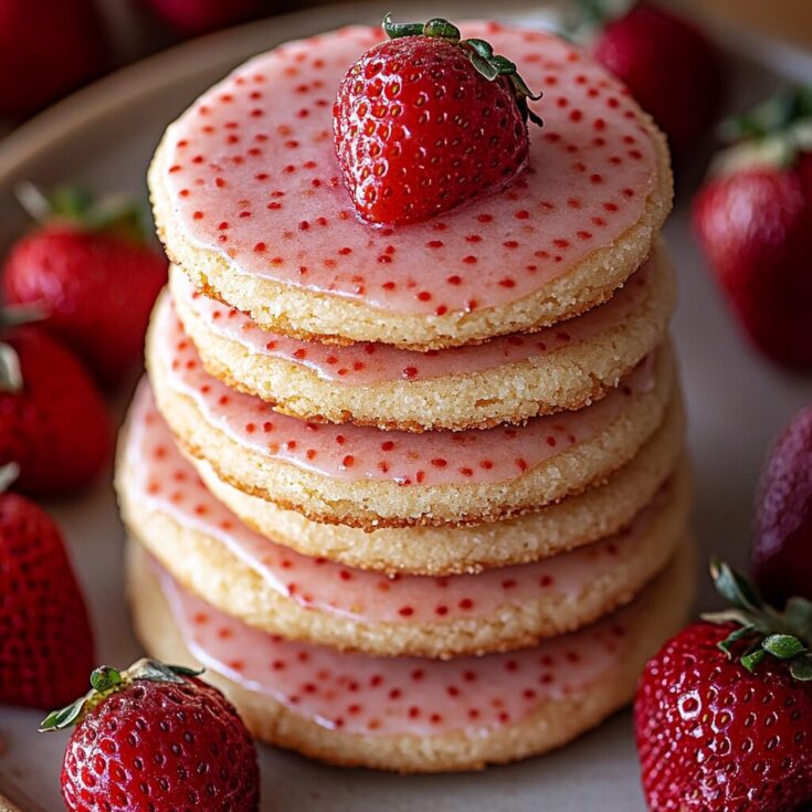 Strawberry Shortbread Cookies