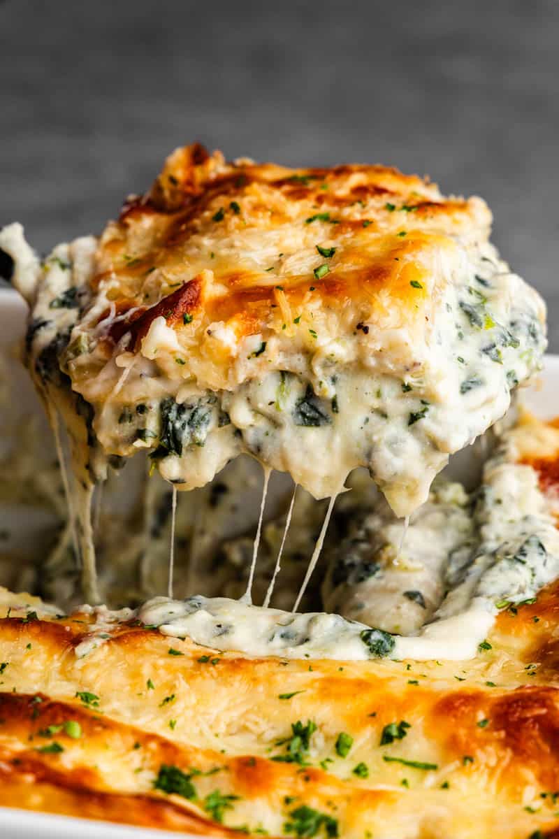 White Spinach Artichoke Lasagna