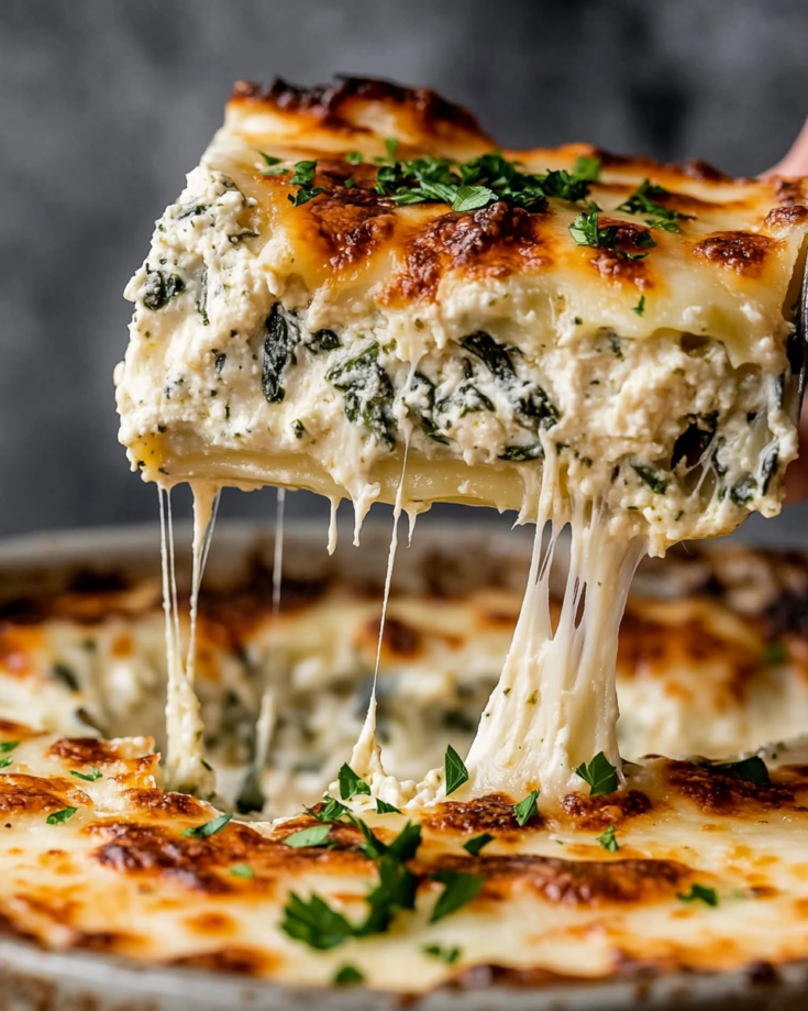 White Spinach Artichoke Lasagna