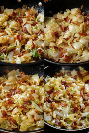 Fried Cabbage with Bacon, Onion, and Garlic